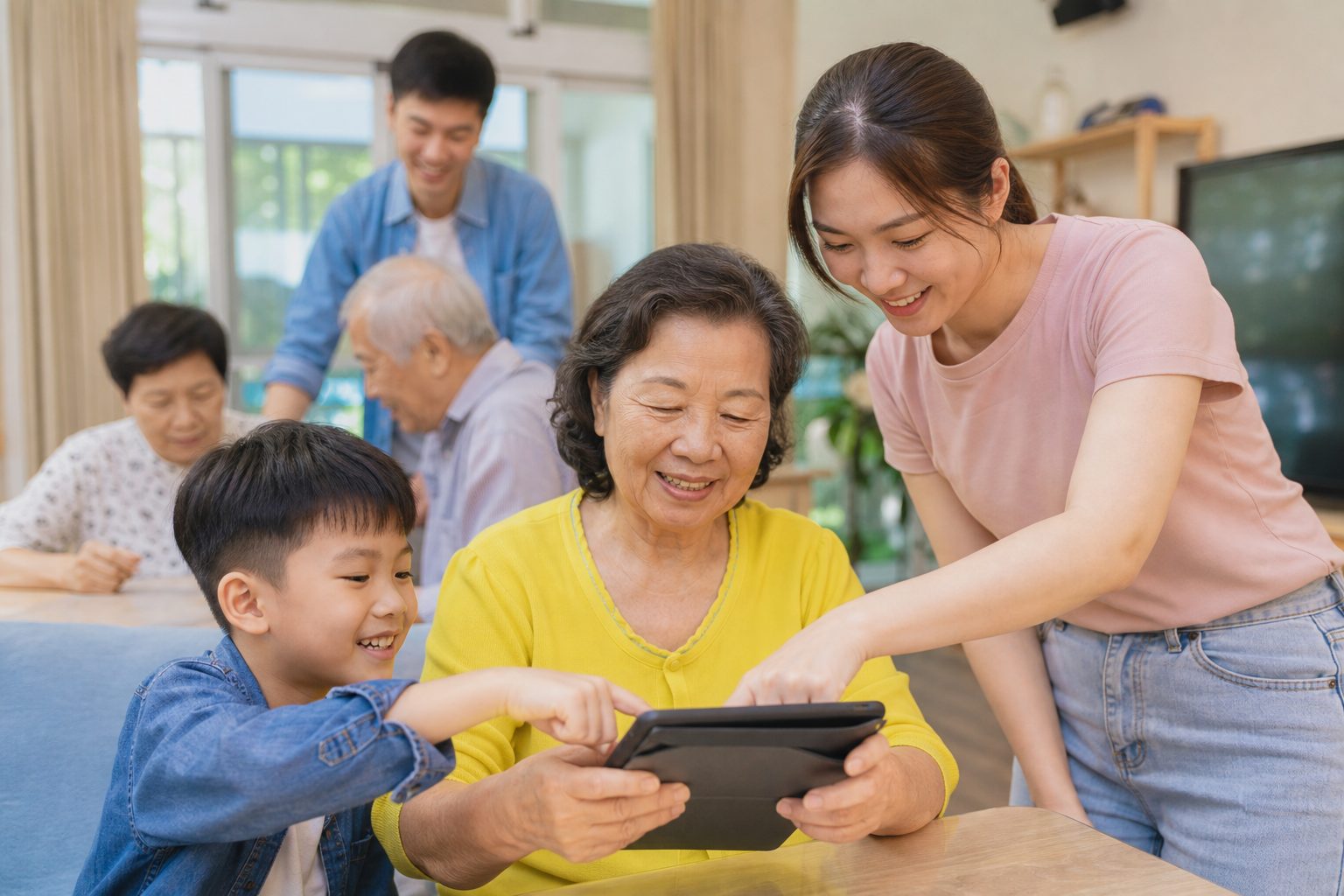 不同世代在社區空間共同參與高齡服務活動的情境